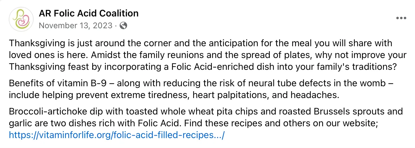 Published post — caption & creative